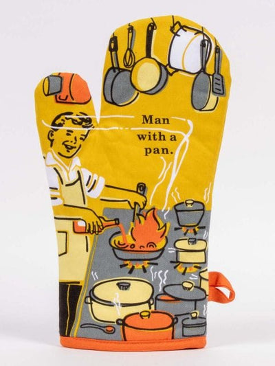 Blue Q Man With A Pan Oven Mitt Quirksy gifts australia