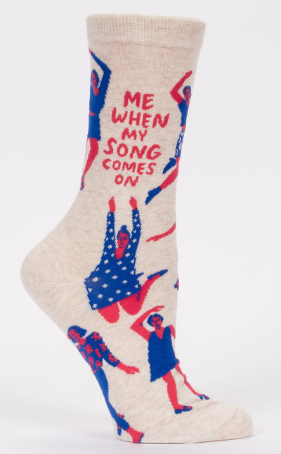 Blue Q Me When My Song Comes On Crew Socks Quirksy gifts australia