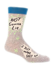 Blue Q Not Gonna Lie, I Just Make Shit Up - Men's Crew Socks - BlueQ Quirksy gifts australia