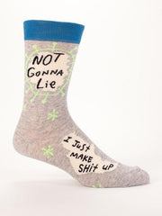 Blue Q Not Gonna Lie, I Just Make Shit Up - Men's Crew Socks - BlueQ Quirksy gifts australia