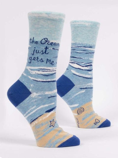 Blue Q Ocean Gets Me Crew Socks - Women's Socks Quirksy gifts australia