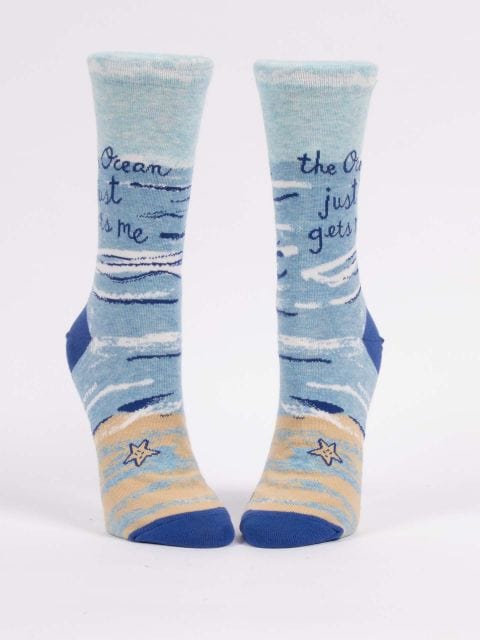 Blue Q Ocean Gets Me Crew Socks - Women's Socks Quirksy gifts australia