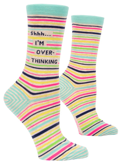 Blue Q Overthinking Crew Socks - Women's Socks Quirksy gifts australia