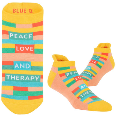 Blue Q Peace Love Therapy - Sneaker Socks - BlueQ Quirksy gifts australia