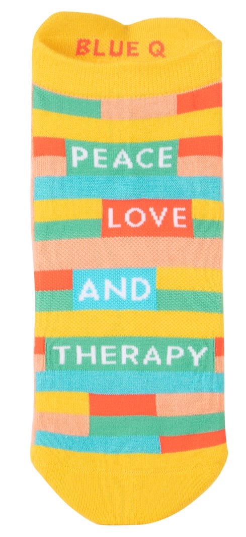 Blue Q Peace Love Therapy - Sneaker Socks - BlueQ Quirksy gifts australia