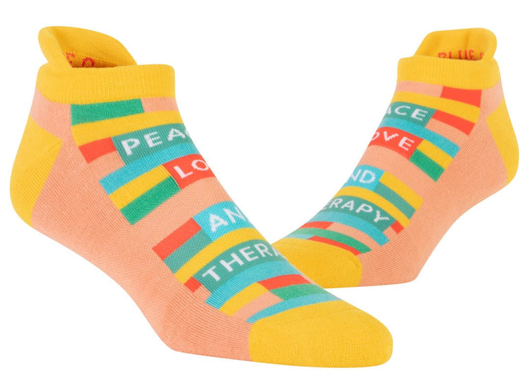 Blue Q Peace Love Therapy - Sneaker Socks - BlueQ Quirksy gifts australia