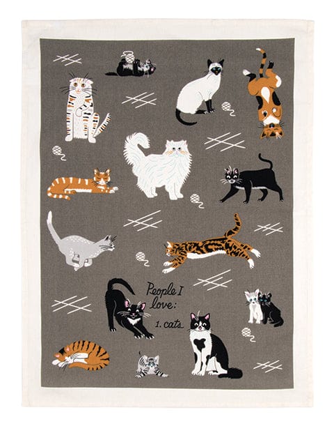 Blue Q People I Love: Cats Tea Towel Quirksy gifts australia