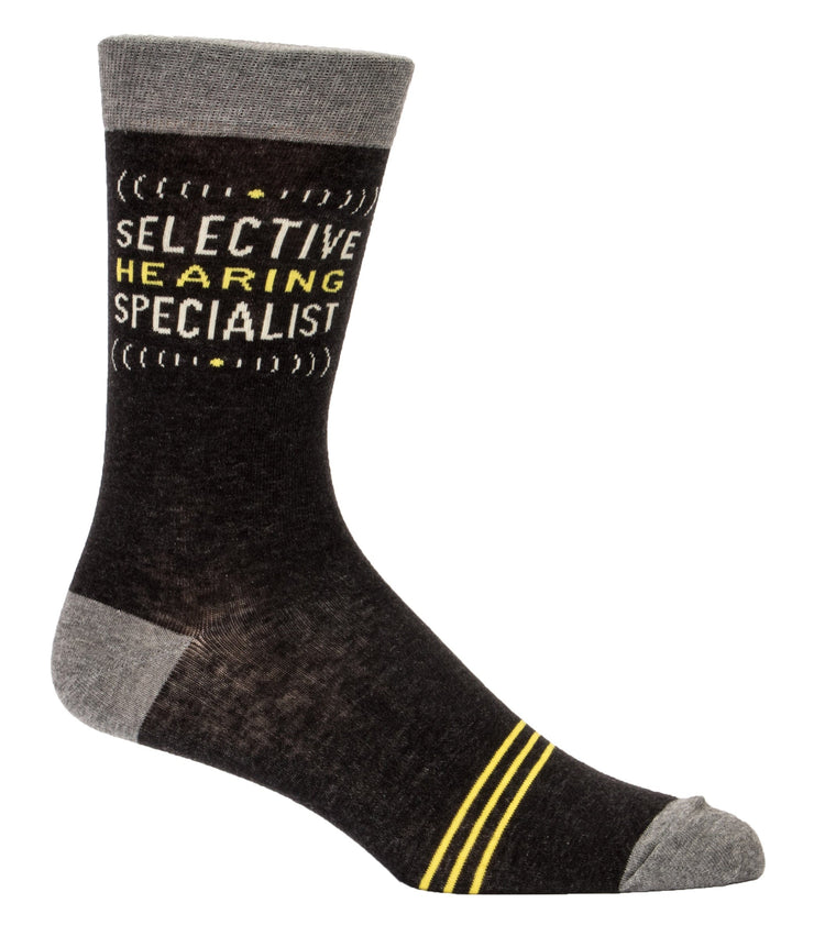 Blue Q Selective Hearing - Men's Crew Socks - BlueQ Quirksy gifts australia