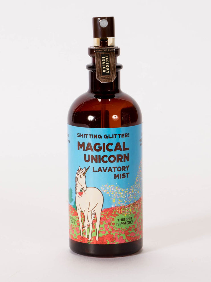 Blue Q Shitting Glitter Magical Unicorn Lavatory Mist Quirksy gifts australia