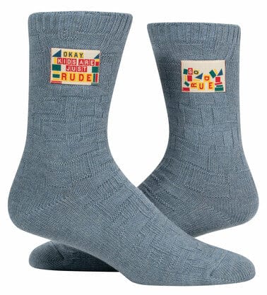 Blue Q Tag Socks - Kids Are Rude Quirksy gifts australia