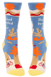 Blue Q Traveled Far Crew Socks - Women's Socks Quirksy gifts australia