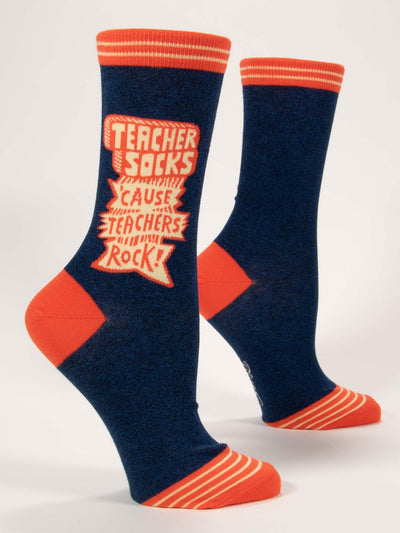 BlueQ Teacher Socks 'cause Teachers Rock Crew Socks Quirksy gifts australia