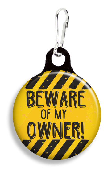 FrannyBGood 'Beware Of My Owner' Collar Charm Quirksy gifts australia