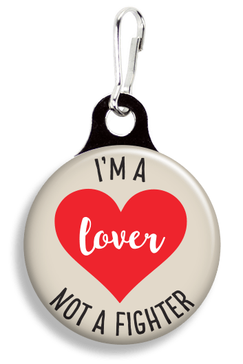 FrannyBGood ‘Lover Not A Fighter’ Collar Charm Quirksy gifts australia
