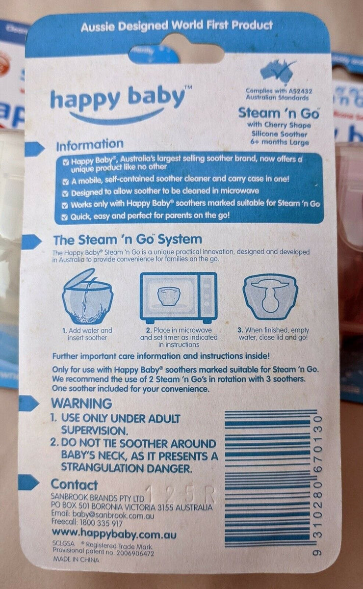 Happy Baby Happy Baby Steam 'n' Go Silicone Soothers -4 Pcs Quirksy gifts australia