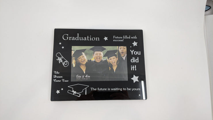 Opto YOU DID IT - Premium Graduation Photo Frame Typography Print 4x6 Black Quirksy gifts australia