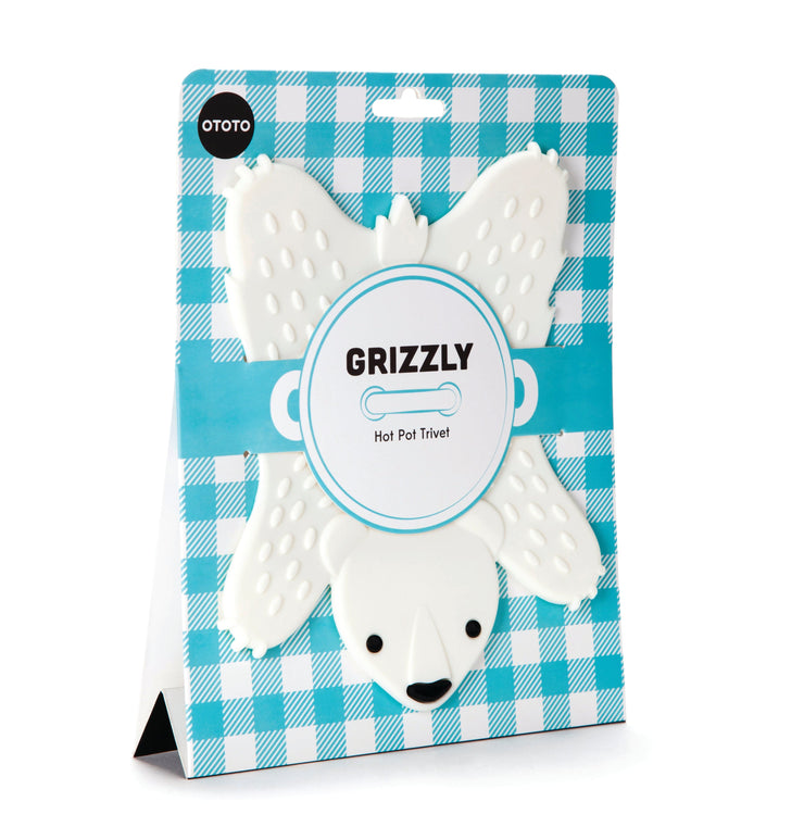 OTOTO Grizzly - White - Hot Pot Trivet Quirksy gifts australia