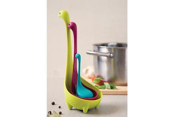 OTOTO The Nessie Family - Pack of 3 Tea Infuser, Soup Ladle, and Colander -  Cute Kitchen Accessories, Cooking Gifts, Funny Kitchen Gadgets, Kitchen