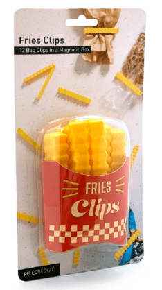 Peleg Design Fries Clips - 12 Bag Clips in a Magnetic Box Quirksy gifts australia