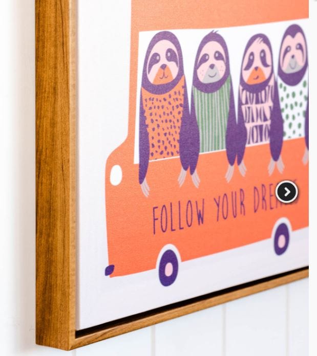 Quirksy Follow your Dreams on a Bus Canvas Art Quirksy gifts australia