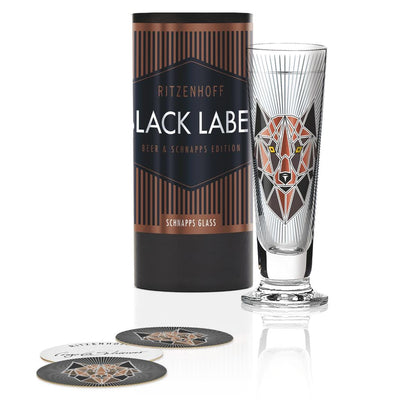 RITZENHOFF Black Label Schnapps Glass by Angela Schiewer - Retro to Rough! Quirksy gifts australia