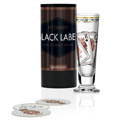 RITZENHOFF Black Label Schnapps Glass by Sascha Morawetz - Blackjack Special! Quirksy gifts australia