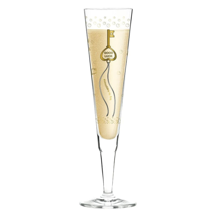 RITZENHOFF CHAMPUS CHAMPAGNE GLASS by SVEN DOGS - Key to Happiness! Quirksy gifts australia