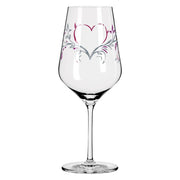 RITZENHOFF CRYSTAL HEART RED WINE GLASS by DORIAN KURZ Quirksy gifts australia