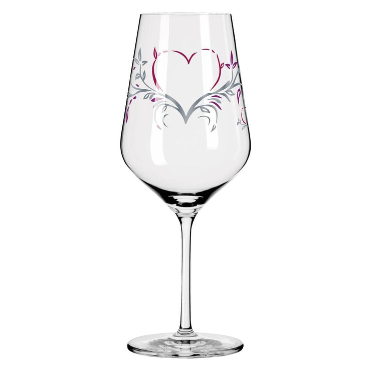 RITZENHOFF CRYSTAL HEART RED WINE GLASS by DORIAN KURZ Quirksy gifts australia