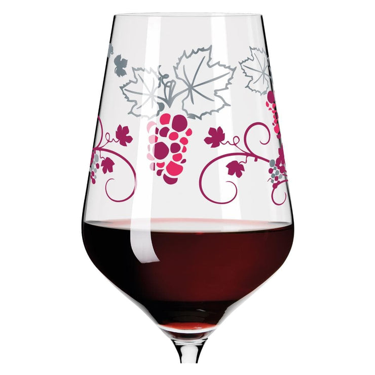 RITZENHOFF CRYSTAL HEART RED WINE GLASS by SHINOBU ITO - Grapevine Special! Quirksy gifts australia