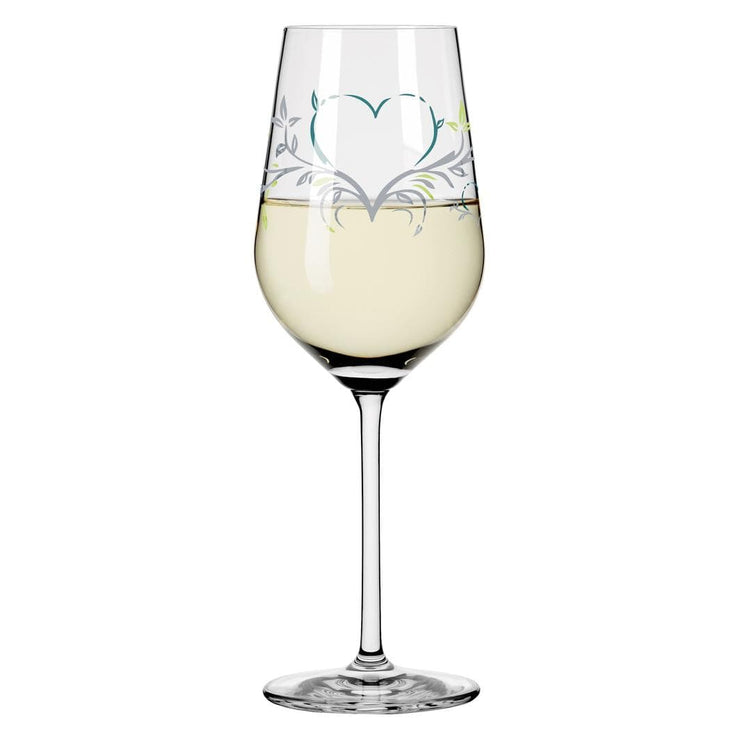 RITZENHOFF HEART CRYSTAL WHITE WINE GLASS by DORIAN KURZ Quirksy gifts australia