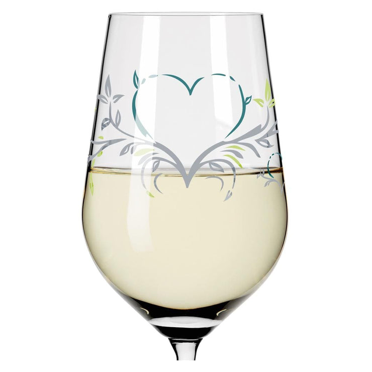 RITZENHOFF HEART CRYSTAL WHITE WINE GLASS by DORIAN KURZ Quirksy gifts australia