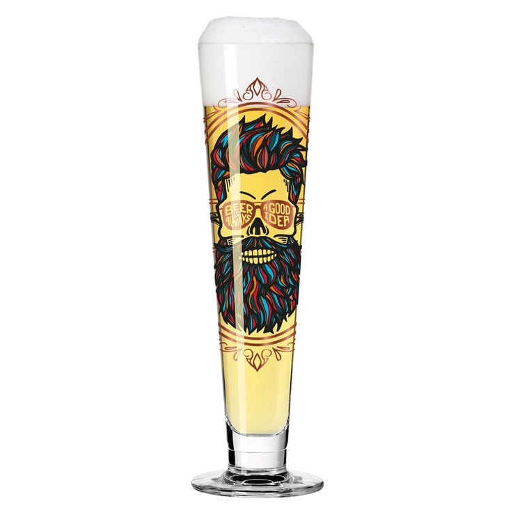 RITZENHOFF HEROES FESTIVAL BEER GLASS by SANTIAGO SEVILLANO - Beard Man! Quirksy gifts australia