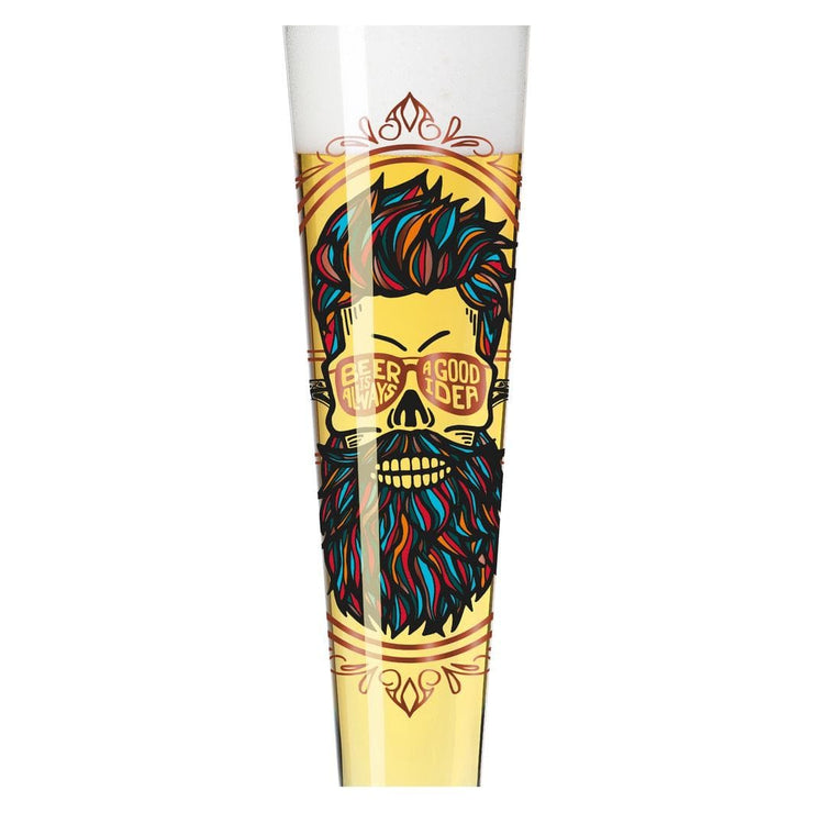 RITZENHOFF HEROES FESTIVAL BEER GLASS by SANTIAGO SEVILLANO - Beard Man! Quirksy gifts australia