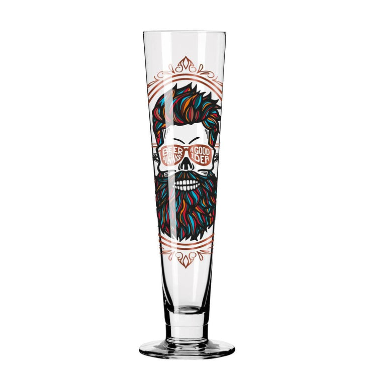 RITZENHOFF HEROES FESTIVAL BEER GLASS by SANTIAGO SEVILLANO - Beard Man! Quirksy gifts australia