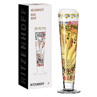 RITZENHOFF HEROES FESTIVAL BEER GLASS by SASCHA MORAWETZ - Playing Cards Special! Quirksy gifts australia