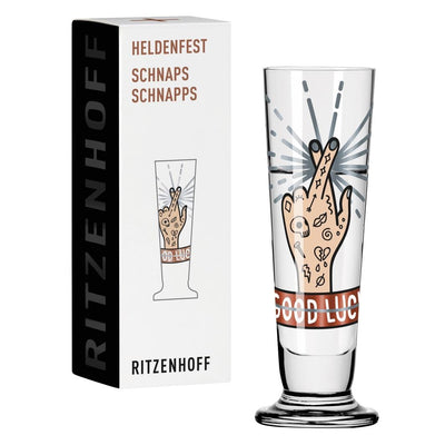 RITZENHOFF HEROES SCHNAPS GLASS by PIETRO CHIERA - Good Luck! Quirksy gifts australia