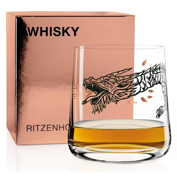 RITZENHOFF Whisky Glass by Hajek - Dragon Flame! Quirksy gifts australia