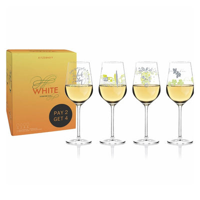 RITZENHOFF White Wine glass Boxed Set of 4 - White as Calm! Quirksy gifts australia