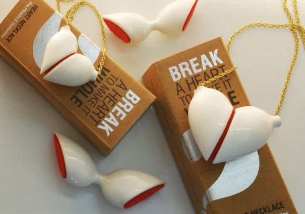 StudioKahn 'fragile’ Heart Necklace - Break It to Make It Quirksy gifts australia