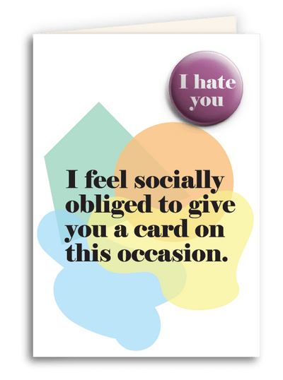 Urban Attitude Socially Obliged Card Quirksy gifts australia