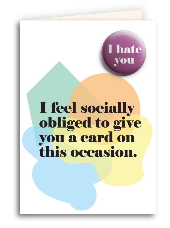 Urban Attitude Socially Obliged Card Quirksy gifts australia